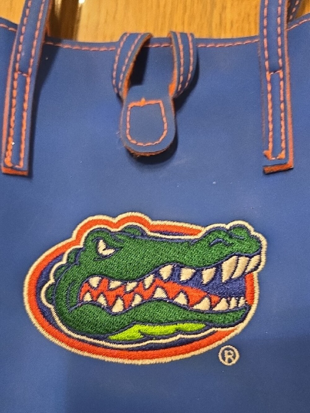 University Of FLORIDA Gators Blue Tote Bag with Alligator Patch - Picture 3 of 6